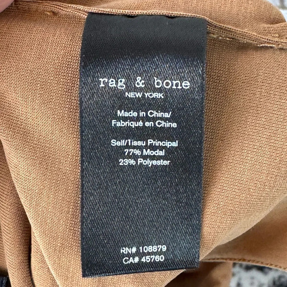 rag & bone New York Women's XS Christy Modal Halter Top Light Brown Tie Neck - Picture 6 of 8